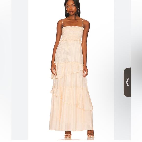 CAMI NYC Anita Dress in Shell Cotton Silk Blend Maxi Small - Picture 1 of 8